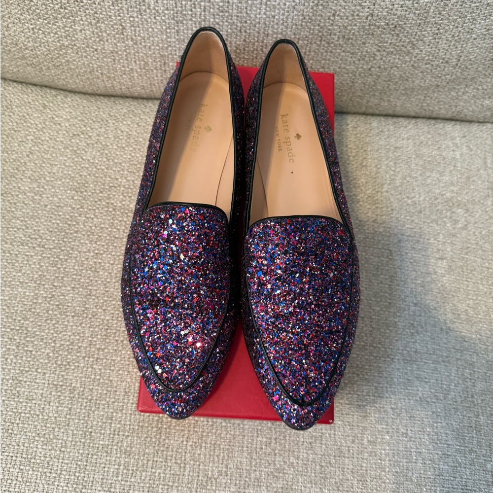 Kate Spade Multicolor Glitter Loafers